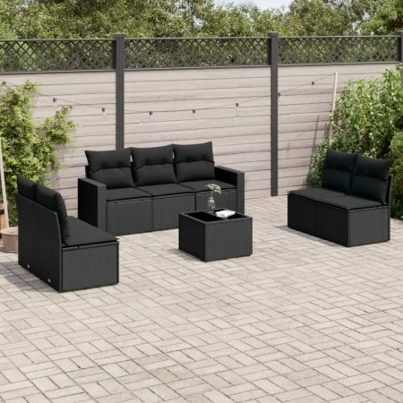 8-piece garden sofa set and black synthetic rattan cushions by , Modular outdoor sofas - Ref: Foro24-3251172, Price: 491,41 €...
