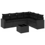 7-teiliges Garten-Essset und schwarze Kissen aus synthetischem Rattan von , Modulare Sofas für den Außenbereich - Ref: Foro24...