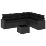 Set de comedor de jardín 7 pzas y cojines ratán sintético negro de , Sofás modulares de exterior - Ref: Foro24-3251352, Preci...