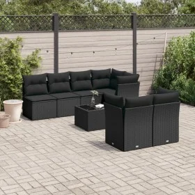8-piece garden sofa set and black synthetic rattan cushions by , Garden sets - Ref: Foro24-3217295, Price: 537,43 €, Discount: %