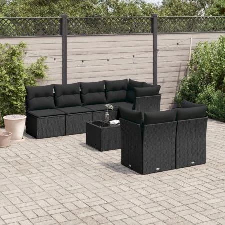 8-piece garden sofa set and black synthetic rattan cushions by , Garden sets - Ref: Foro24-3217295, Price: 537,43 €, Discount: %