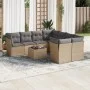 Set de sofás de jardín 9 pzas con cojines ratán sintético beige de , Conjuntos de jardín - Ref: Foro24-3217319, Precio: 536,4...