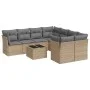 9-teiliges Gartensofa-Set mit beigen synthetischen Rattankissen von , Gartensets - Ref: Foro24-3217319, Preis: 536,43 €, Raba...