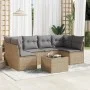 Set sofás de jardín 7 piezas y cojines ratán sintético beige de , Conjuntos de jardín - Ref: Foro24-3249238, Precio: 437,15 €...