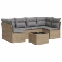 7-teiliges Gartensofa-Set und beigefarbene synthetische Rattankissen von , Gartensets - Ref: Foro24-3249238, Preis: 437,57 €,...