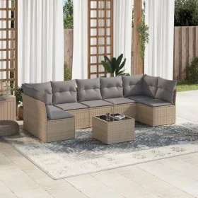 Gartensofa-Set mit beigen Kissen 8 Stück PE-Rattan von , Gartensets - Ref: Foro24-3249278, Preis: 483,90 €, Rabatt: %