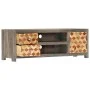 Grauer TV-Schrank aus recyceltem Massivholz, 120 x 30 x 40 cm von vidaXL, TV-Möbel - Ref: Foro24-282735, Preis: 240,00 €, Rab...