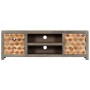 Grauer TV-Schrank aus recyceltem Massivholz, 120 x 30 x 40 cm von vidaXL, TV-Möbel - Ref: Foro24-282735, Preis: 243,98 €, Rab...