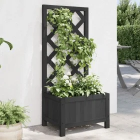 Solid black fir wood trellis planter by , Pots and planters - Ref: Foro24-365475, Price: 41,24 €, Discount: %