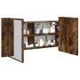 Smoked oak acrylic LED bathroom mirror cabinet 90x12x45 cm by , bathroom vanities - Ref: Foro24-834967, Price: 54,41 €, Disco...