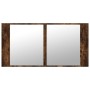 Armario espejo de baño LED acrílico roble ahumado 90x12x45 cm de , Tocadores de baño - Ref: Foro24-834967, Precio: 55,03 €
