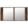 LED-Badezimmerspiegelschrank aus geräuchertem Eichen-Acryl, 90 x 12 x 45 cm von , Badezimmerwaschtische - Ref: Foro24-834967,...