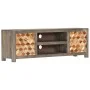 Grauer TV-Schrank aus recyceltem Massivholz, 120 x 30 x 40 cm von vidaXL, TV-Möbel - Ref: Foro24-282735, Preis: 240,00 €, Rab...