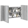 Armario espejo de baño con luz LED acrílico gris 80x12x45 cm de , Tocadores de baño - Ref: Foro24-834952, Precio: 56,16 €