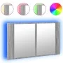 Gray acrylic bathroom mirror cabinet with LED light 80x12x45 cm by , bathroom vanities - Ref: Foro24-834952, Price: 55,51 €, ...