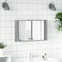 Armario espejo de baño con luz LED acrílico gris 80x12x45 cm de , Tocadores de baño - Ref: Foro24-834952, Precio: 56,16 €