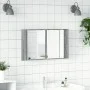 Gray acrylic bathroom mirror cabinet with LED light 80x12x45 cm by , bathroom vanities - Ref: Foro24-834952, Price: 55,51 €, ...