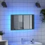 Gray acrylic bathroom mirror cabinet with LED light 80x12x45 cm by , bathroom vanities - Ref: Foro24-834952, Price: 55,51 €, ...