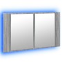 Armario espejo de baño con luz LED acrílico gris 80x12x45 cm de , Tocadores de baño - Ref: Foro24-834952, Precio: 56,16 €