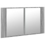 Armario espejo de baño con luz LED acrílico gris 80x12x45 cm de , Tocadores de baño - Ref: Foro24-834952, Precio: 56,16 €