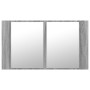 Armario espejo de baño con luz LED acrílico gris 80x12x45 cm de , Tocadores de baño - Ref: Foro24-834952, Precio: 56,16 €
