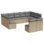 11-piece garden sofa set with beige synthetic rattan cushions by , Garden sets - Ref: Foro24-3250188, Price: 622,67 €, Discou...