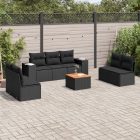 8-teiliges Gartensofa-Set und schwarze synthetische Rattankissen von , Gartensets - Ref: Foro24-3225397, Preis: 505,71 €, Rab...