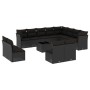 Garden sofa and cushion set 13 pieces black synthetic rattan by , Garden sets - Ref: Foro24-3250314, Price: 831,71 €, Discoun...