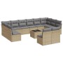 Garden sofa set with cushions 13 pieces beige synthetic rattan by , Garden sets - Ref: Foro24-3250218, Price: 800,31 €, Disco...