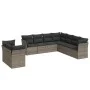 9-teiliges Gartenmöbel-Set und graue synthetische Rattankissen von , Gartensets - Ref: Foro24-3217840, Preis: 550,04 €, Rabat...
