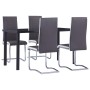 5-teiliges Esszimmerset aus grauem Kunstleder von , Möbelsets für Küchen und Esszimmer - Ref: Foro24-3053012, Preis: 440,15 €...