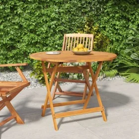 Folding garden table solid acacia wood Ø 90x75 cm by , Garden tables - Ref: Foro24-319670, Price: 103,83 €, Discount: %