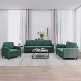 Juego de sofás 3 piezas terciopelo verde oscuro de , Sofás - Ref: Foro24-3201936, Precio: 735,26 €, Descuento: %