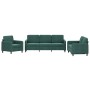 Dreiteilige Sofagarnitur aus dunkelgrünem Samt von , Sofas - Ref: Foro24-3201936, Preis: 735,26 €, Rabatt: %
