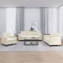 Dreiteilige Sofagarnitur aus cremefarbenem Samt mit Kissen von , Sofas - Ref: Foro24-3201962, Preis: 771,70 €, Rabatt: %