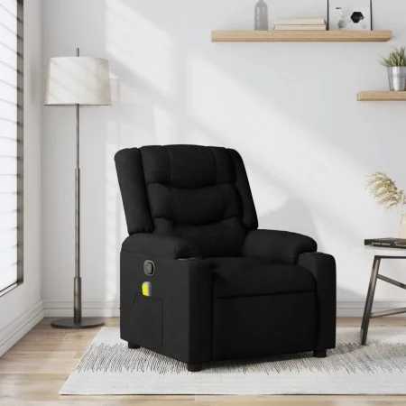 Sillón reclinable de masaje de tela negro de , Sillones - Ref: Foro24-374132, Precio: 263,54 €, Descuento: %
