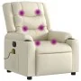 Sillón reclinable de masaje cuero sintético crema de , Sillones - Ref: Foro24-374124, Precio: 257,02 €, Descuento: %