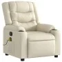 Cream Synthetic Leather Massage Recliner by , Armchairs - Ref: Foro24-374124, Price: 254,22 €, Discount: %