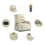 Sillón reclinable de masaje cuero sintético crema de , Sillones - Ref: Foro24-374124, Precio: 257,02 €, Descuento: %
