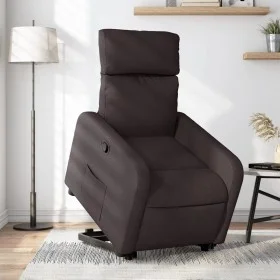 Sillón reclinable elevable tela marrón oscuro de , Sillones - Ref: Foro24-3206704, Precio: 256,46 €, Descuento: %