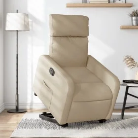 Sillón eléctrico reclinable elevable de tela color crema de , Sillones - Ref: Foro24-3206725, Precio: 343,80 €, Descuento: %
