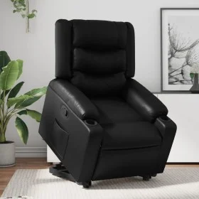 Sillón reclinable elevable cuero artificial negro de , Sillones - Ref: Foro24-3206551, Precio: 316,17 €, Descuento: %