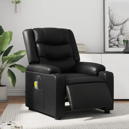 Sillón de masaje reclinable eléctrico cuero sintético negro de , Sillones - Ref: Foro24-3206547, Precio: 286,02 €, Descuento: %