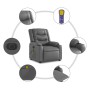 Gray synthetic leather electric lift massage chair by , Armchairs - Ref: Foro24-3206566, Price: 344,74 €, Discount: %