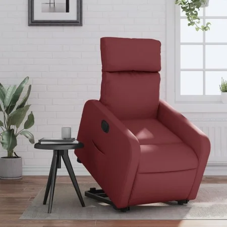 Sillón elevable eléctrico cuero artificial rojo tinto de , Sillones - Ref: Foro24-3206767, Precio: 340,87 €, Descuento: %