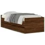 Estructura de cama con cajones roble marrón 75x190 cm de , Camas y somieres - Ref: Foro24-3207363, Precio: 155,57 €, Descuent...