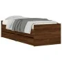 Estructura de cama con cajones roble marrón 75x190 cm de , Camas y somieres - Ref: Foro24-3207363, Precio: 155,57 €, Descuent...