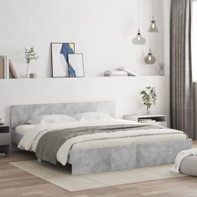 Betongrauer Bettrahmen mit Kopfteil 180x200 cm von , Betten und Lattenroste - Ref: Foro24-3207465, Preis: 215,89 €, Rabatt: %