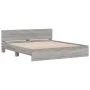 Sonoma gray bed frame with headboard 180x200 cm by , Beds and slatted bases - Ref: Foro24-3207467, Price: 175,33 €, Discount: %