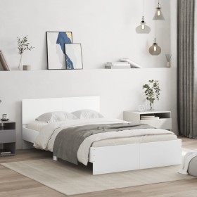 Estructura de cama con cabecero blanca 120x200 cm